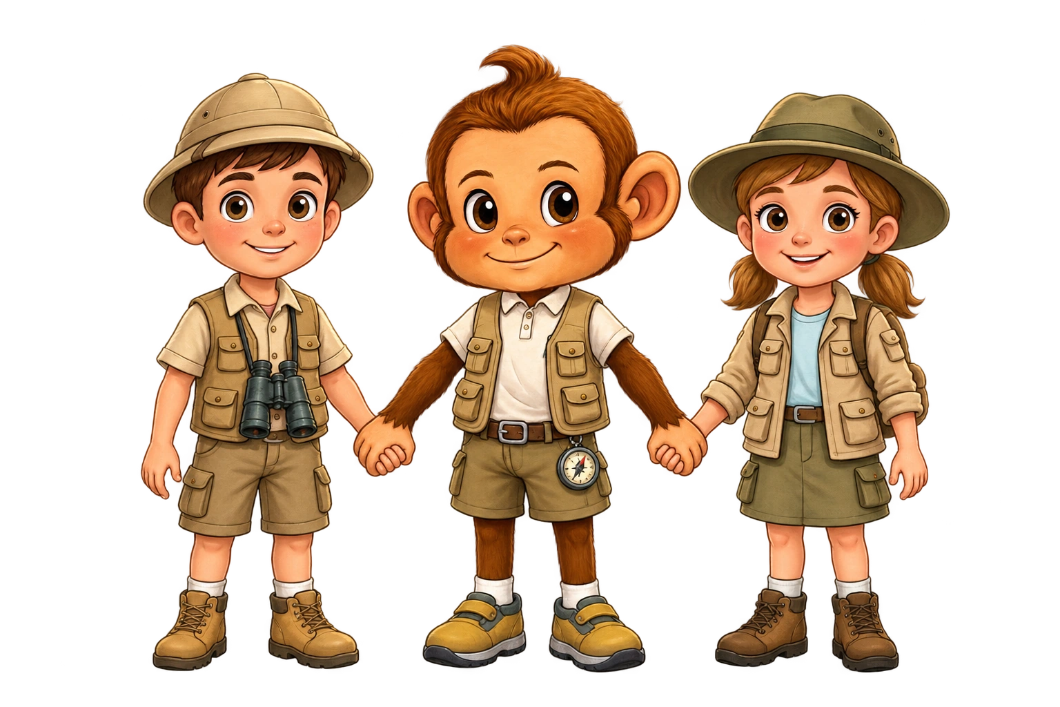 Babu with two young members of the Explorers Club