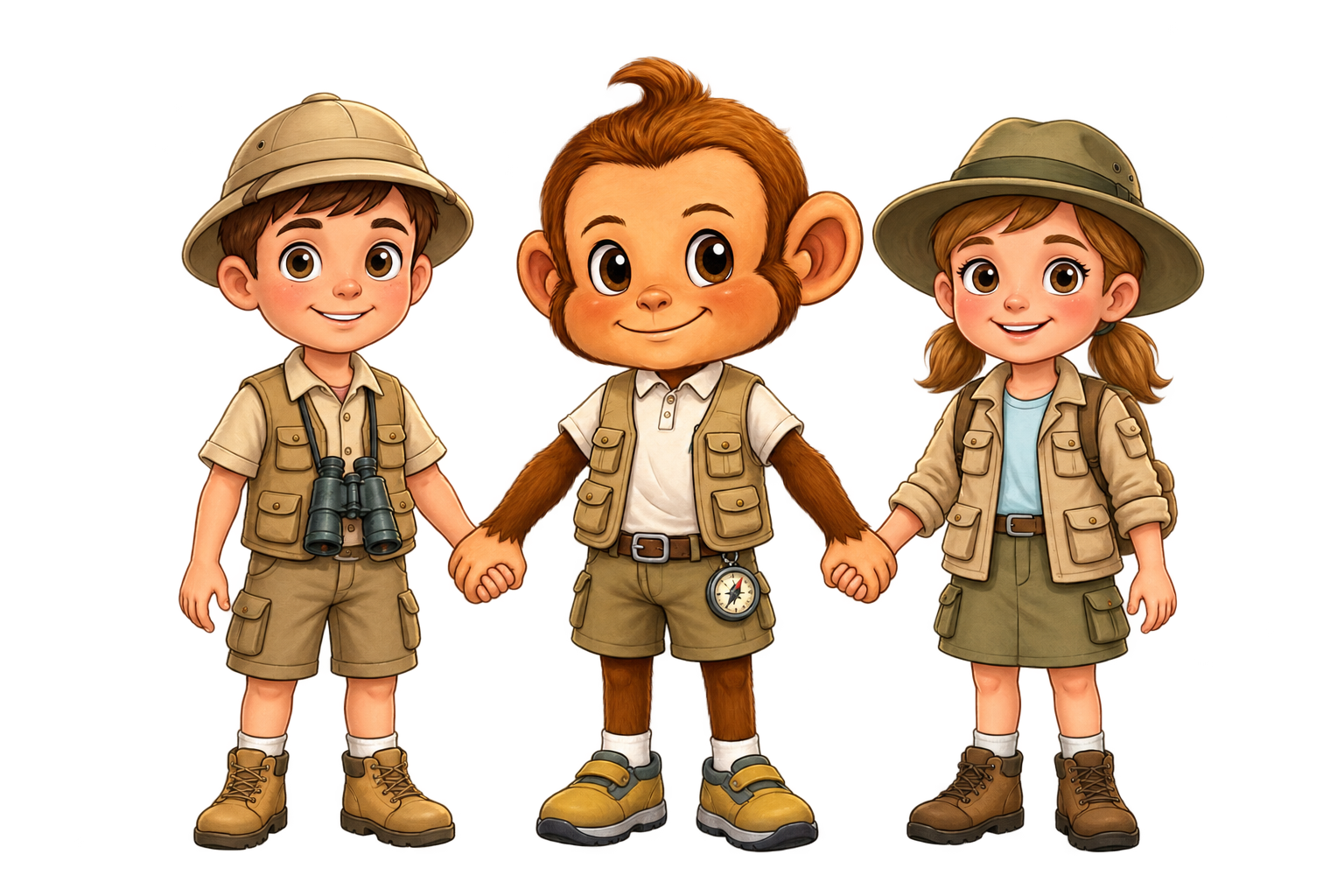 Babu with two young explorers